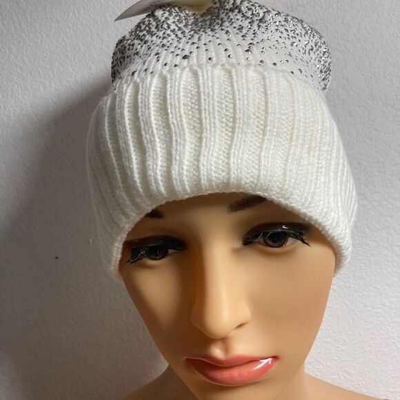 White Beenie Hat   - Picture 3 of 4
